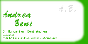 andrea beni business card
