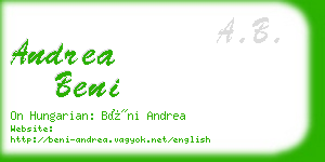 andrea beni business card